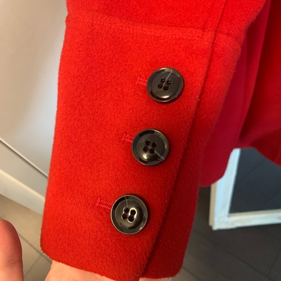 Poppy Red Pea Coat - Picture 4 of 5